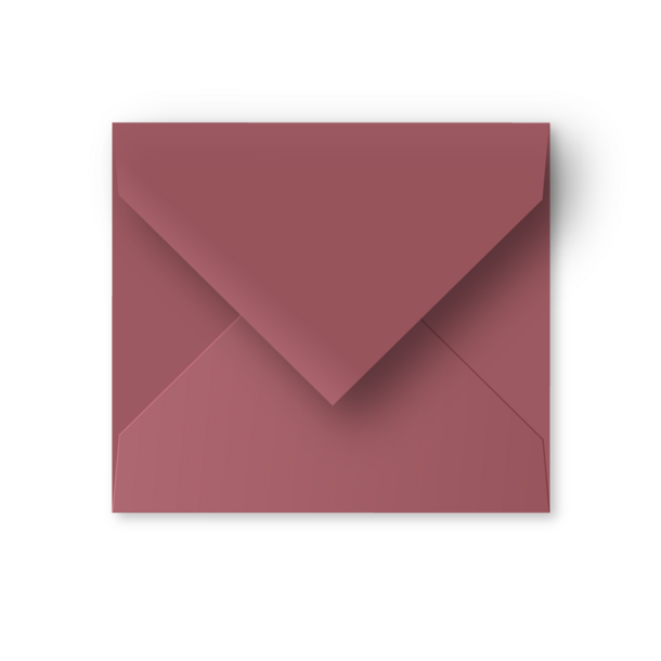 Enveloppe aubergine - vals vierkant