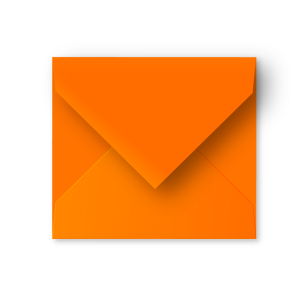 Enveloppe oranje - vals vierkant