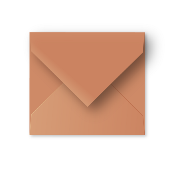 Enveloppe leembruin - vals vierkant