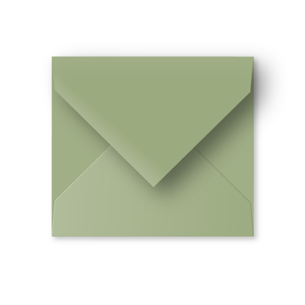 Enveloppe zijdegroen - vals vierkant