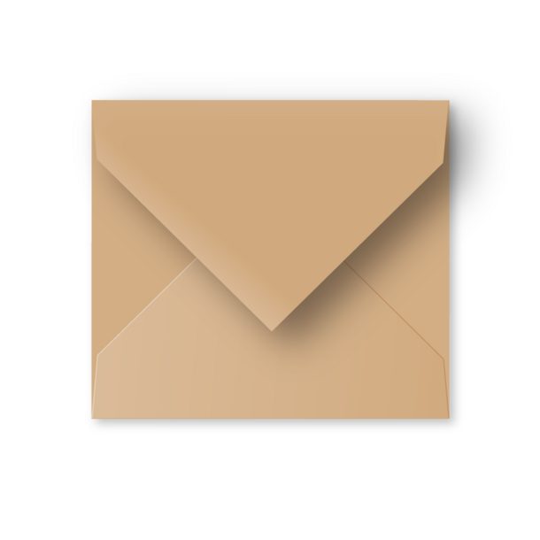 Enveloppe zandbruin - vals vierkant
