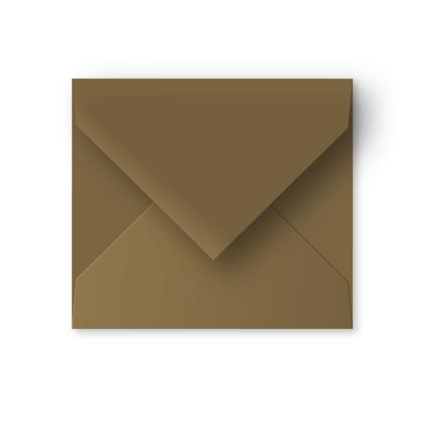 Enveloppe notenbruin - vals vierkant