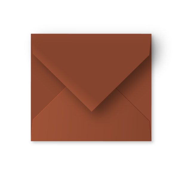 Enveloppe reebruin - vals vierkant