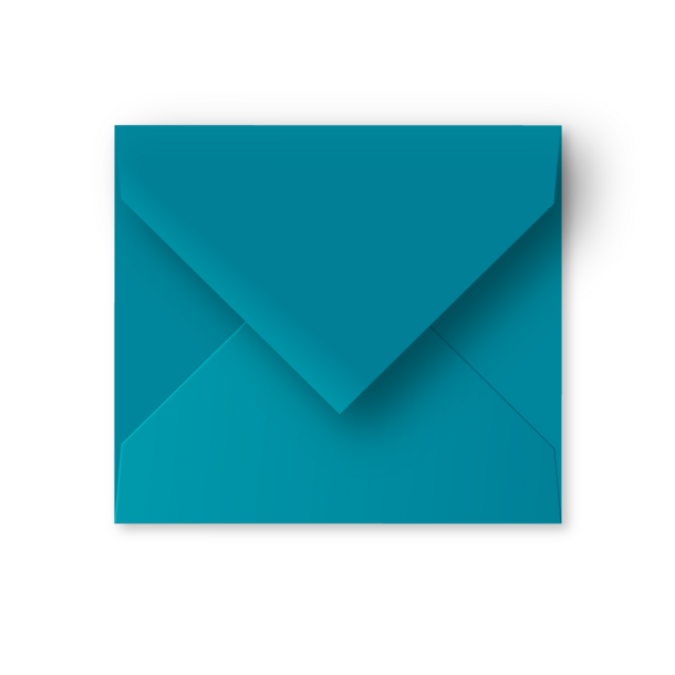 Enveloppe donker cyaan - vals vierkant