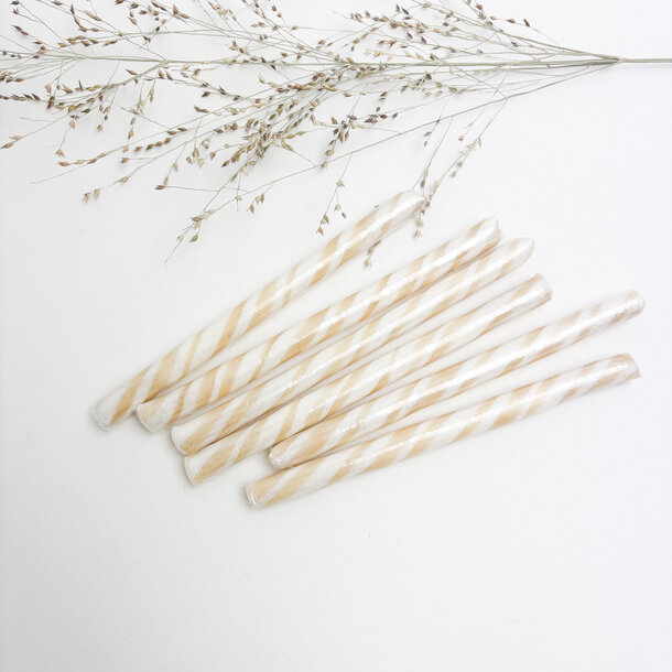Zuurstokken beige • per 20st