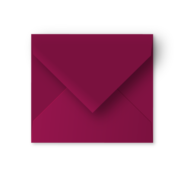 Enveloppe bordeaux - vals vierkant