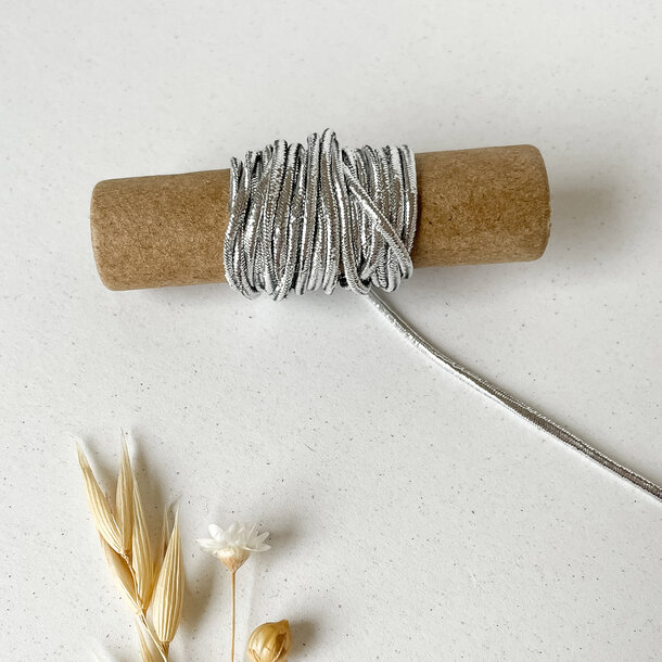 Elastisch koord blinkend 1mm - zilver
