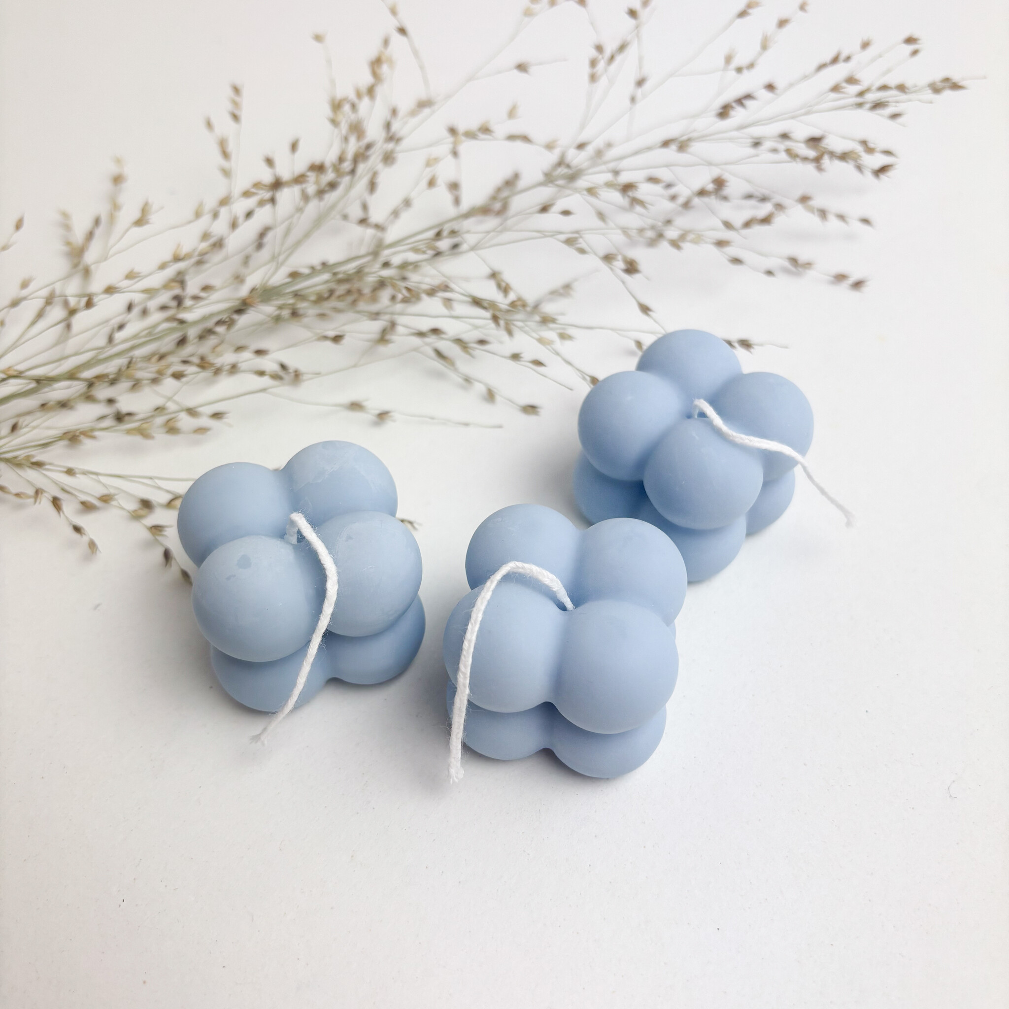 Bubble candle • lichtblauw mat-1