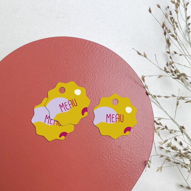 Label bloem 3cm gedrukt • vanaf 25st