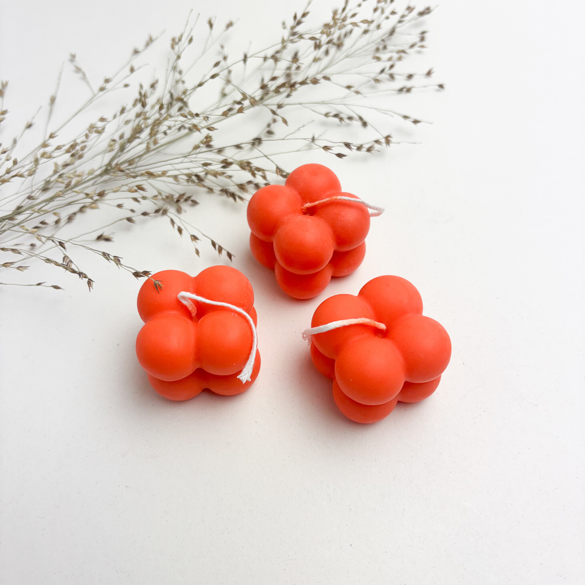 Bubble candle • oranje mat-1