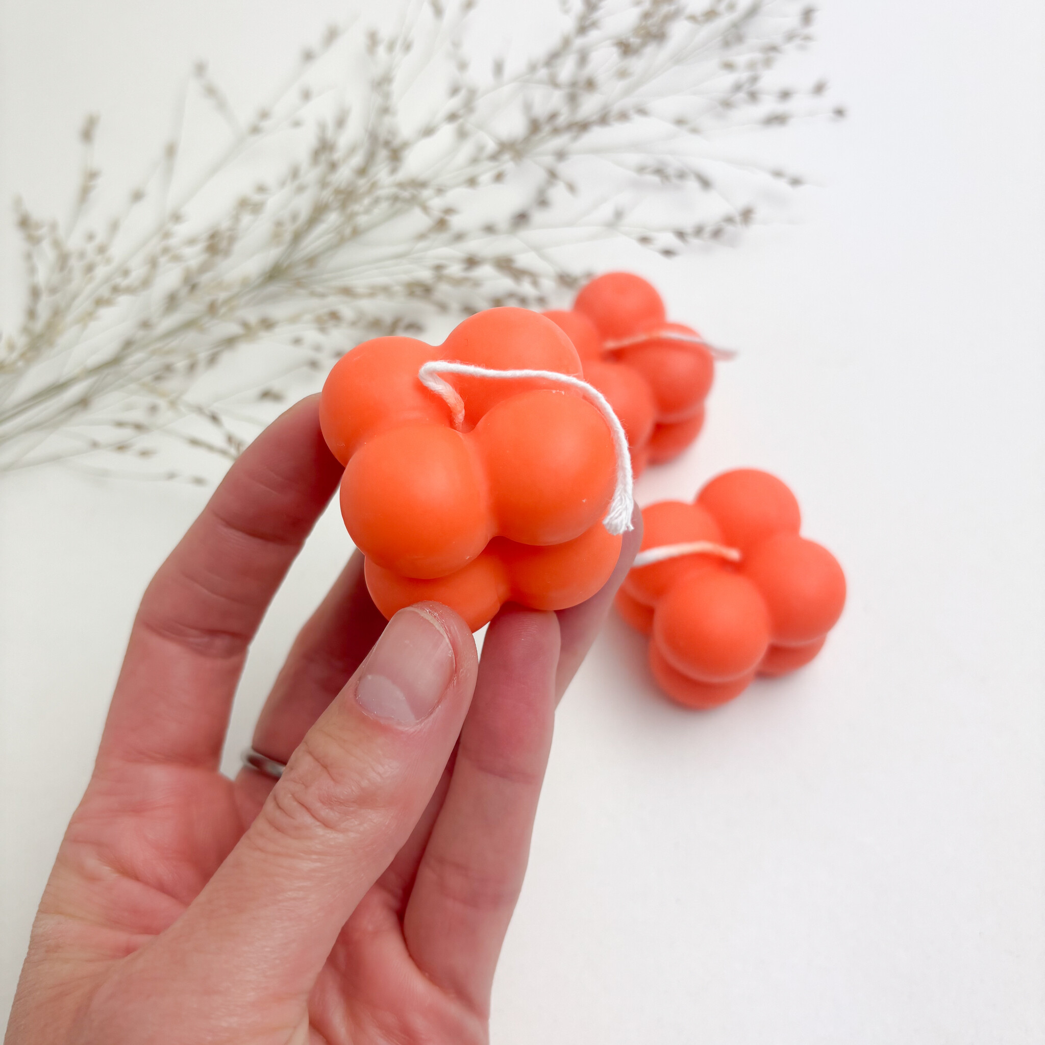 Bubble candle • oranje mat-2