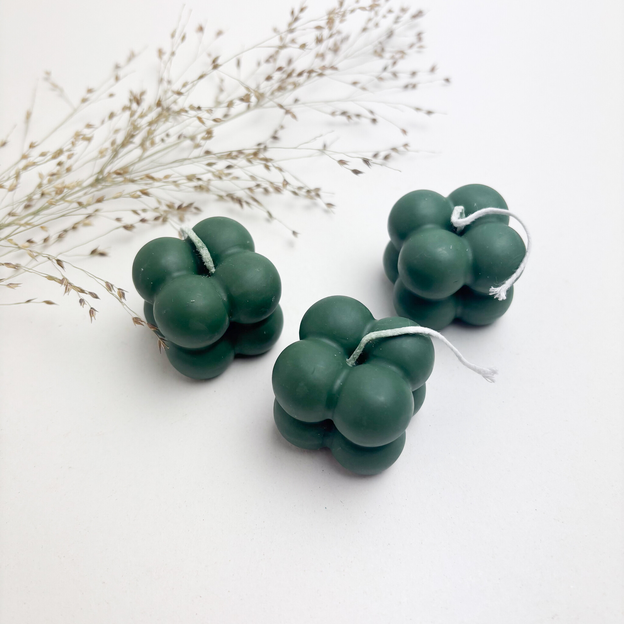 Bubble candle • donkergroen mat-1