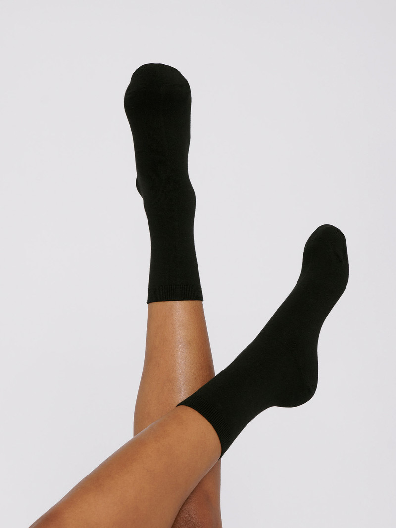 Organic Cotton Socks black (2-pack)