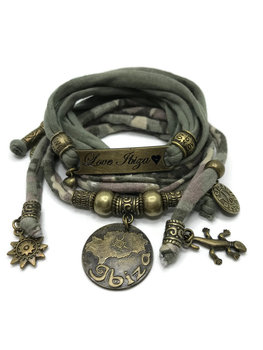 Esperanza Deseo Bracelet Love Ibiza Army print & Green