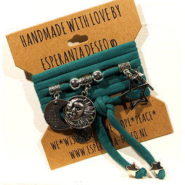 Esperanza Deseo Emerald green Theme bracelets Sun - Moon _ Stars