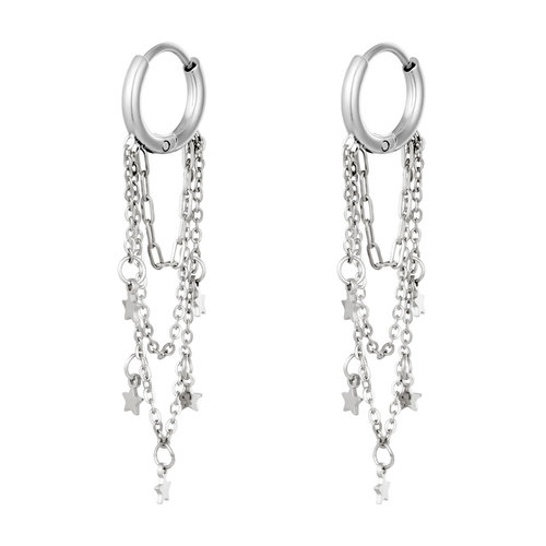 J.Y.M. Earrings with Chain and Charms Star J.Y.M. Earrings with Chain and Charms Star