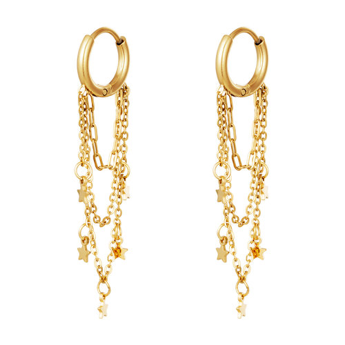 J.Y.M. Earrings with Chain and Charms Star J.Y.M. Earrings with Chain and Charms Star