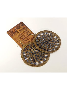 Isla Ibiza Bonita Earrings Cotton & Beads bleu