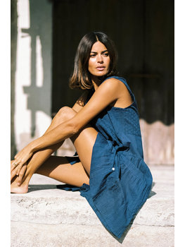 Isla Ibiza Bonita Sleeveless Short Dress Summer Indigo – Blue
