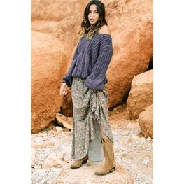 Isla Ibiza Bonita Long Skirt Indian Flower – Purple
