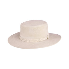 J.Y.M. Suede look hat braided detail Beige