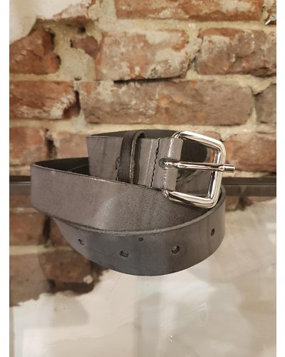 essence Edelsteen Recensie grey leather ceintuur 2,8 cm zilver - OOPZ