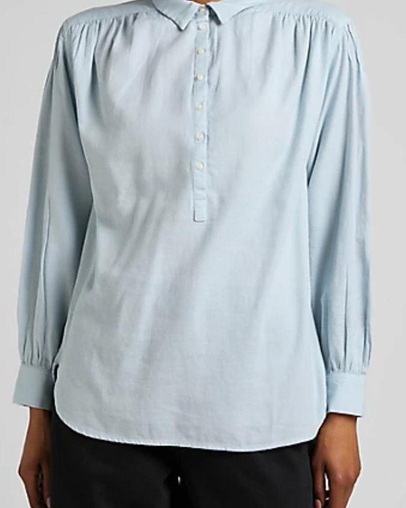 Lee jeans pintucked relaxed blouse shy blue