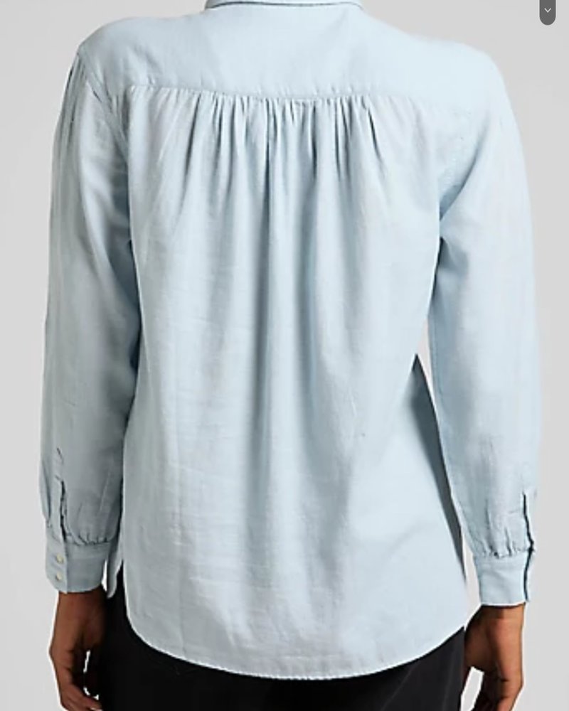 Lee jeans pintucked relaxed blouse shy blue