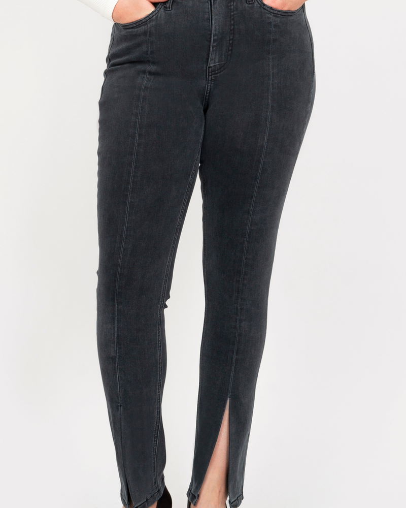 Fox Factor slimfit slit jeans  IRI pitch black