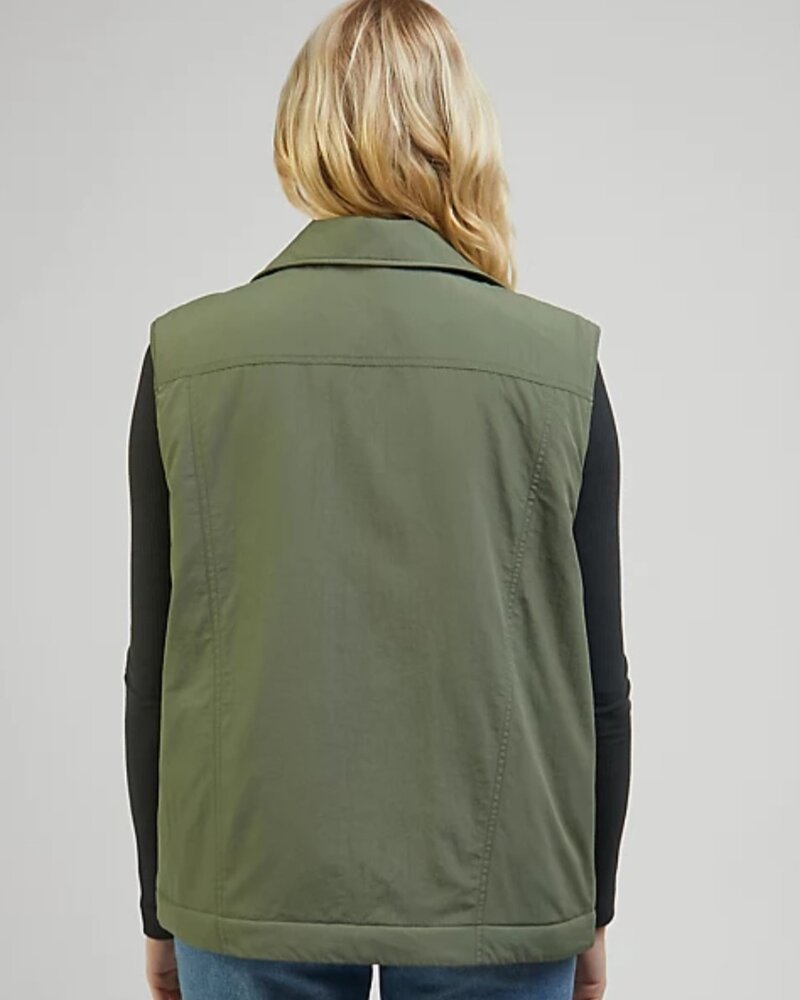 Lee jeans padded rider vest olive grove