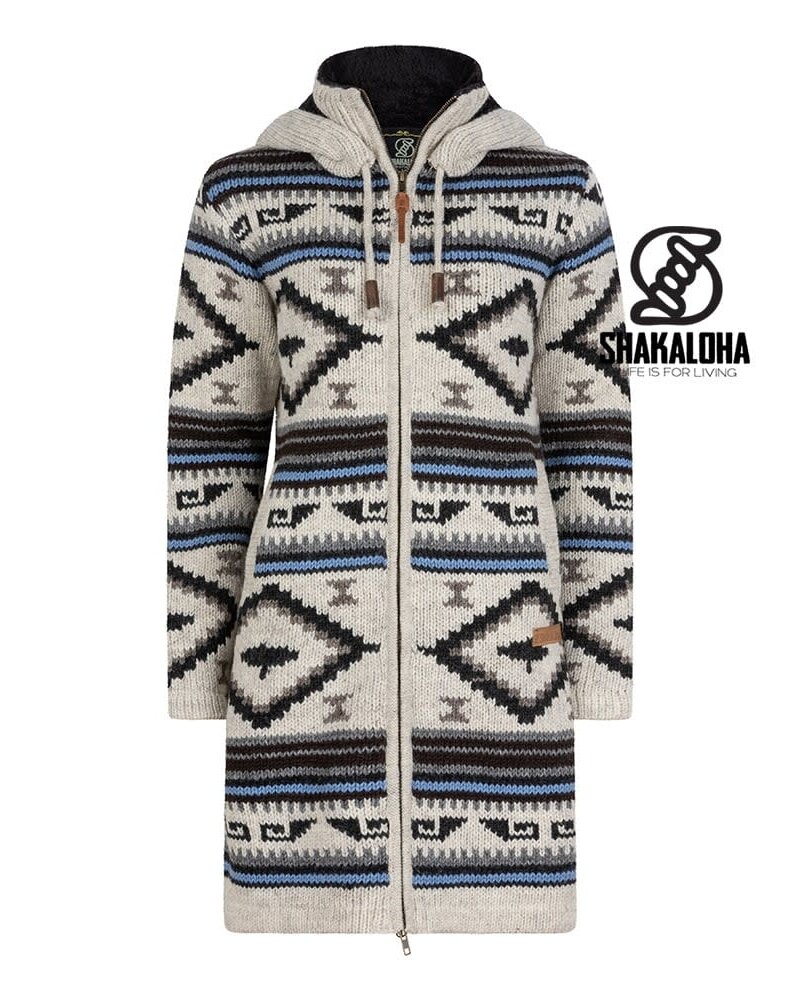 Shakaloha knitwear Gebreid wollen vest Inca Beigeblue