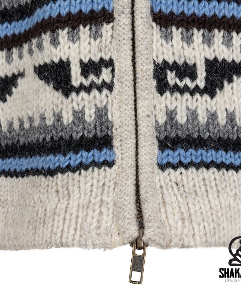 Shakaloha knitwear Gebreid wollen vest Inca Beigeblue