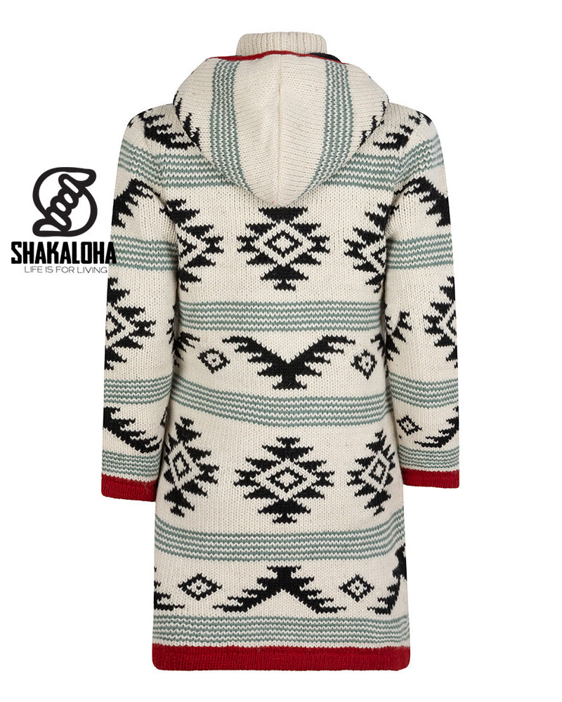 Shakaloha knitwear gebreid wollen vest Lonkey beige/red