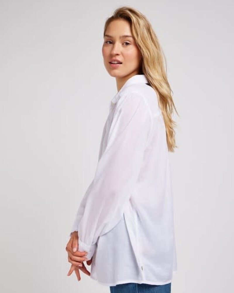 Lee jeans shirred blouse bright white LEE