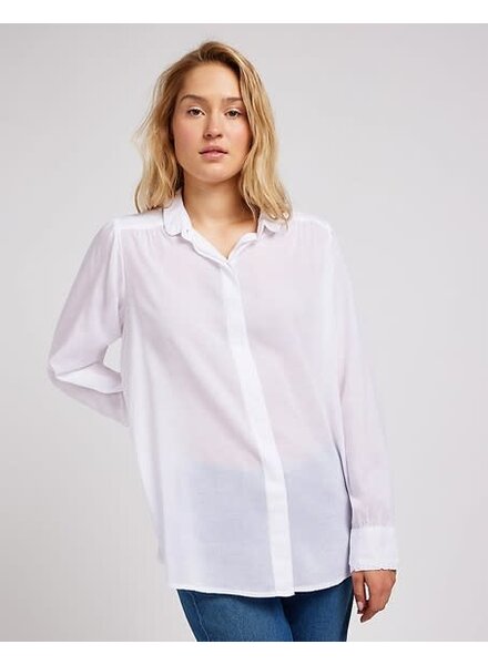 Lee jeans shirred blouse bright white LEE