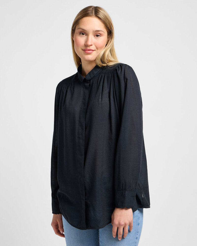 Lee jeans shirred blouse black LEE