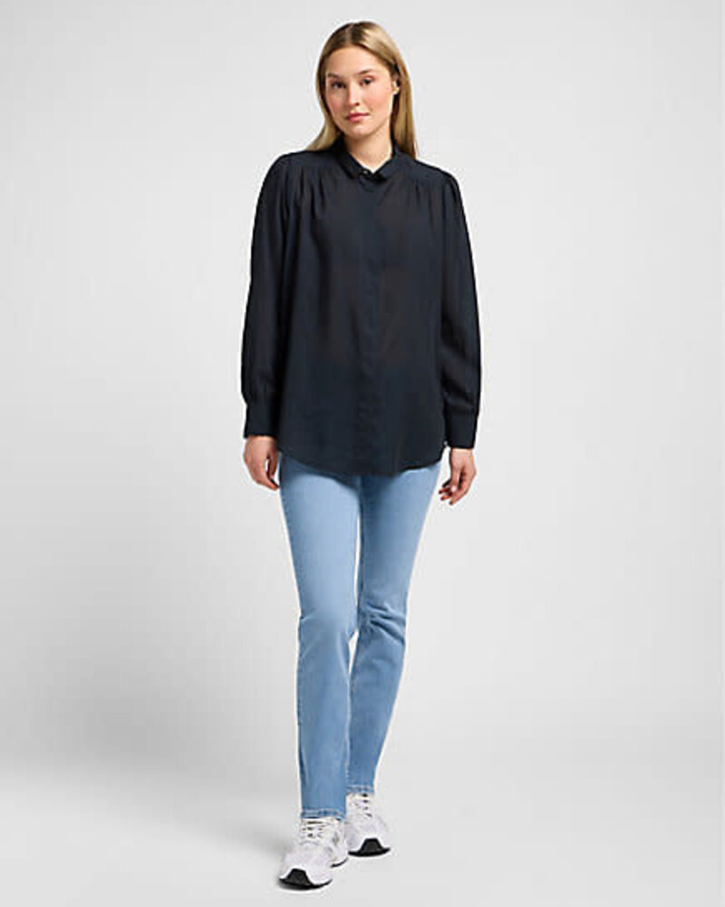 Lee jeans shirred blouse black LEE