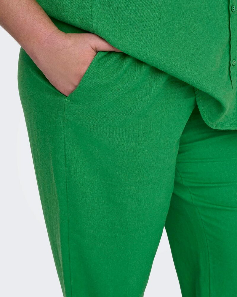 Only Carmakoma linnenmix pants Caro green bee