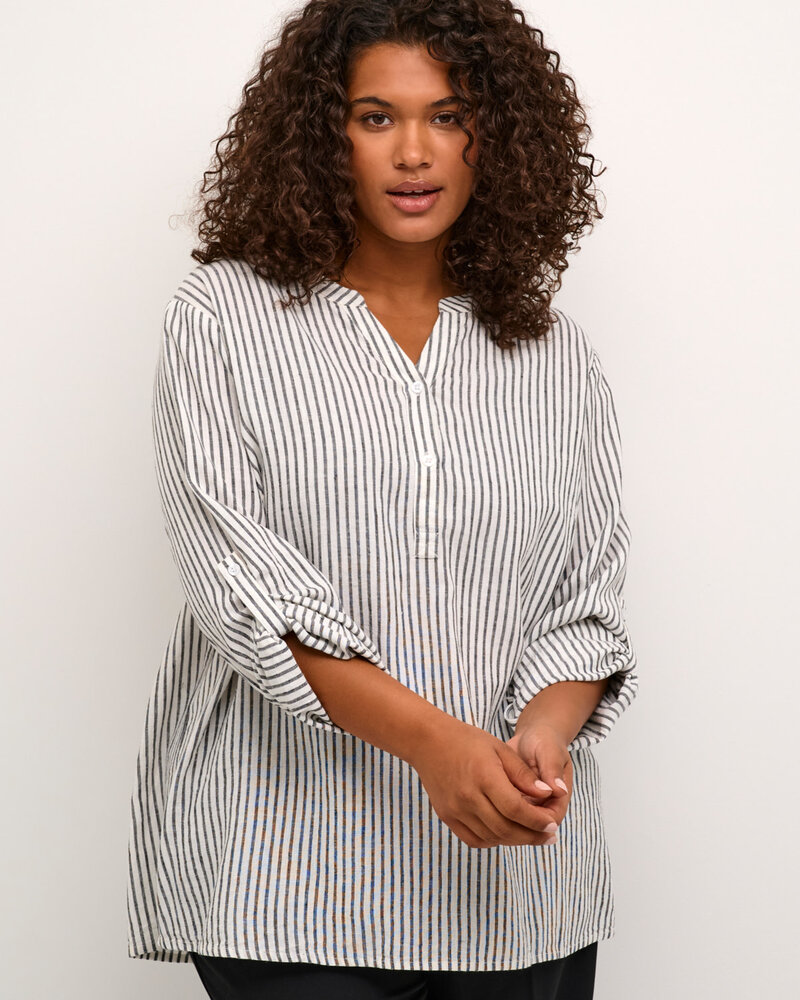 Kaffe / Kaffe Curve blouse Mille chalk/black stripe