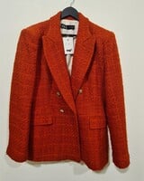 210CS boucle blazer red Zara