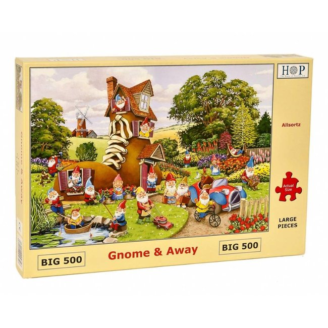 The House of Puzzles Gnome and Away Puzzle 500 XL pieces