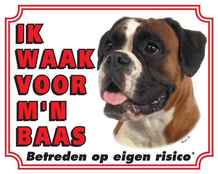 Boxer Waakbord - Ik waak voor mijn baas