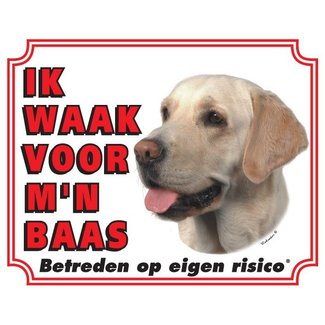 Stickerkoning Letrero de vigilancia Labrador Retriever - Rubio