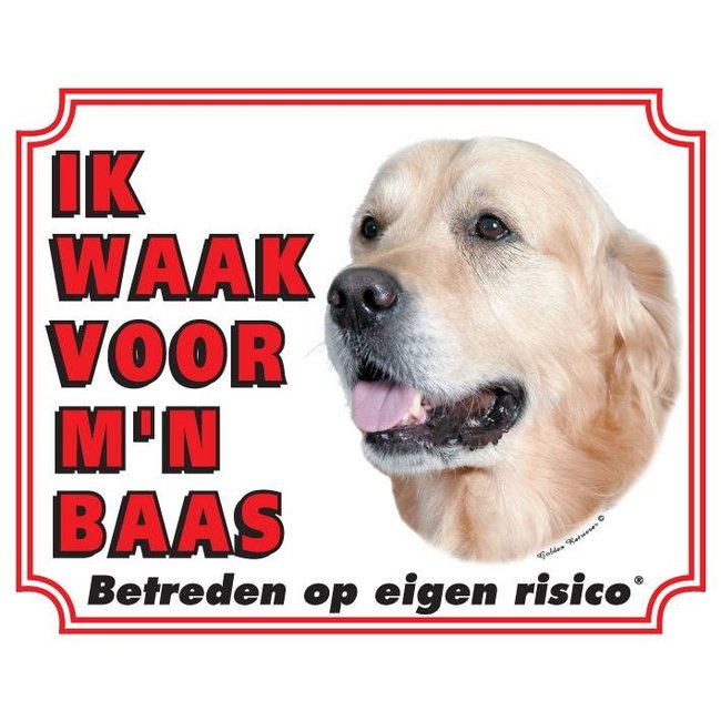 Stickerkoning Golden Retriever Watch Sign - Vigilo a mi amo