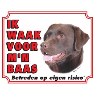 Stickerkoning Letrero de vigilancia Labrador Retriever - Marrón