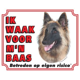 Stickerkoning Tervuerense Herder Waakbord - Ik waak voor mijn