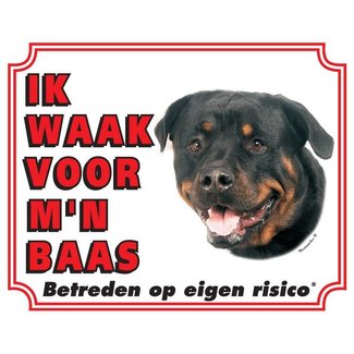 Stickerkoning Rottweiler Watch Sign - Ich passe auf meinen Chef auf