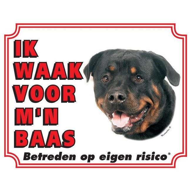 Stickerkoning Panneau de montre Rottweiler - Je veille sur mon patron