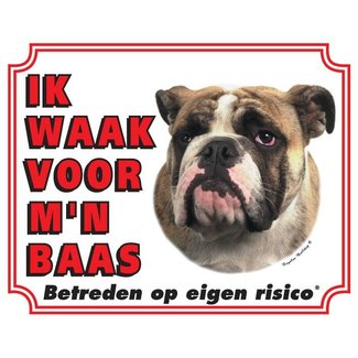 Stickerkoning Signe de montre Bulldog anglais - Je veille sur mon patron