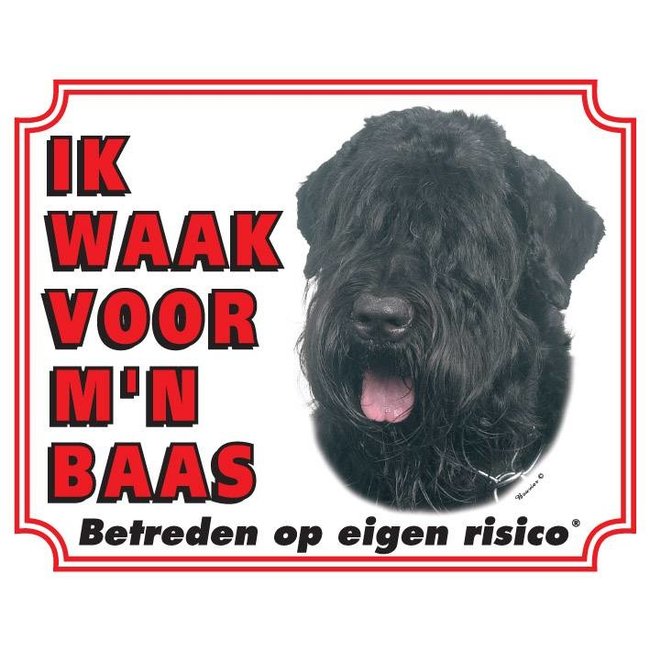 Stickerkoning Bouvier Watch sign - I am watching out for my boss